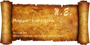Magyar Euridiké névjegykártya
